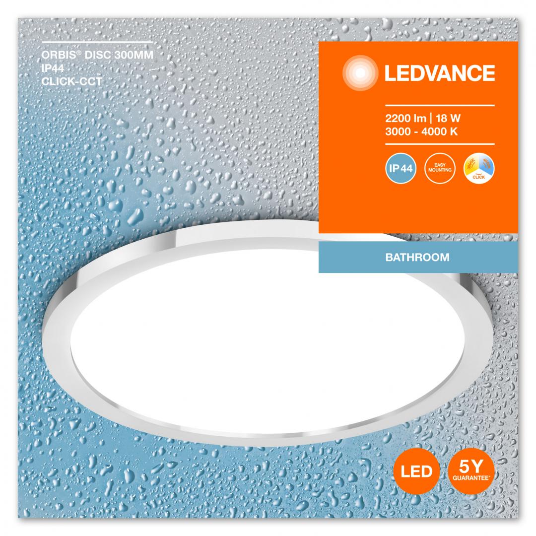 Plafoniera LED pentru baie Ledvance Orbis Disc Crom, 18W, 2200