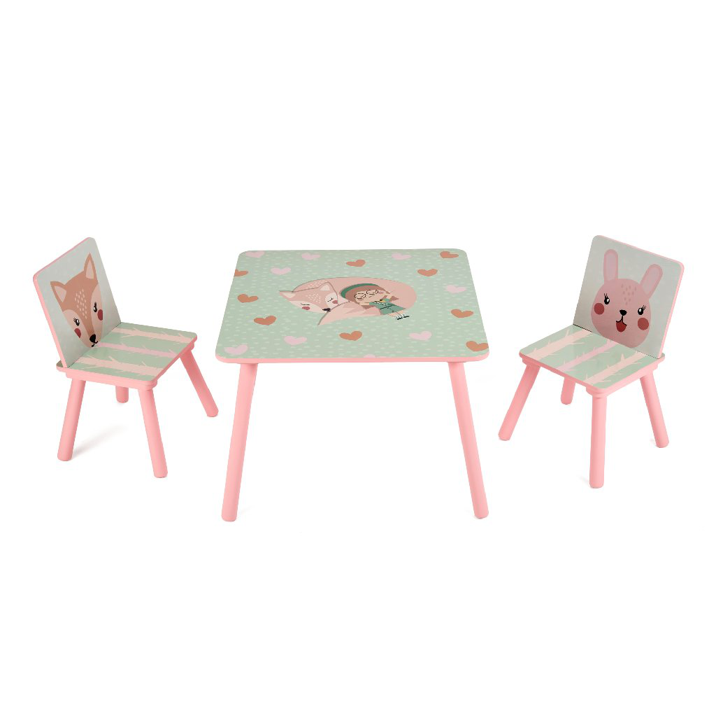 Set 2 scaune +birou Pink Forest UGMBS06-PKF