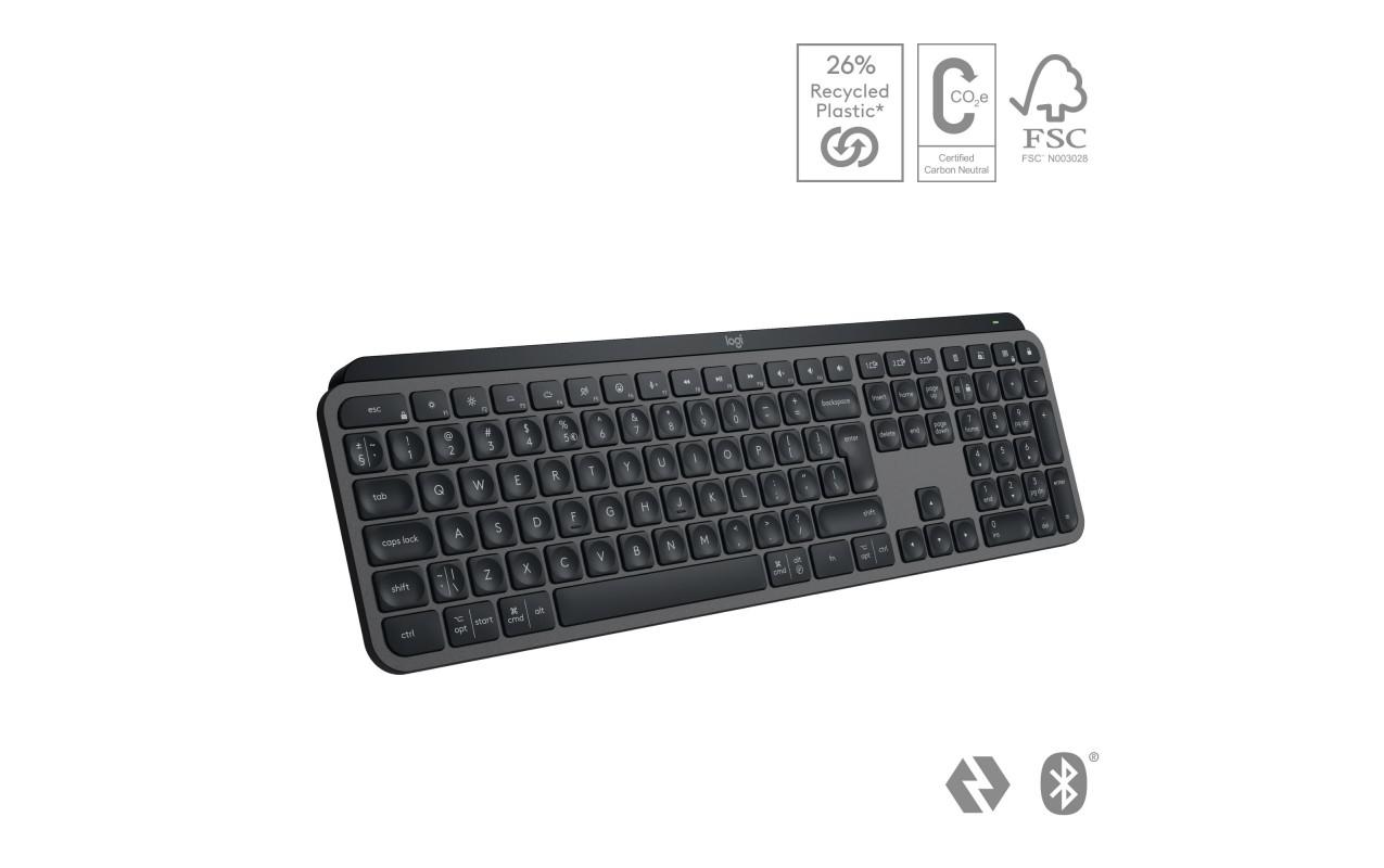 Tastatura Logitech MX Keys S, Iluminare, 2.4GHz&Bluetooth, USB-C, US INTL