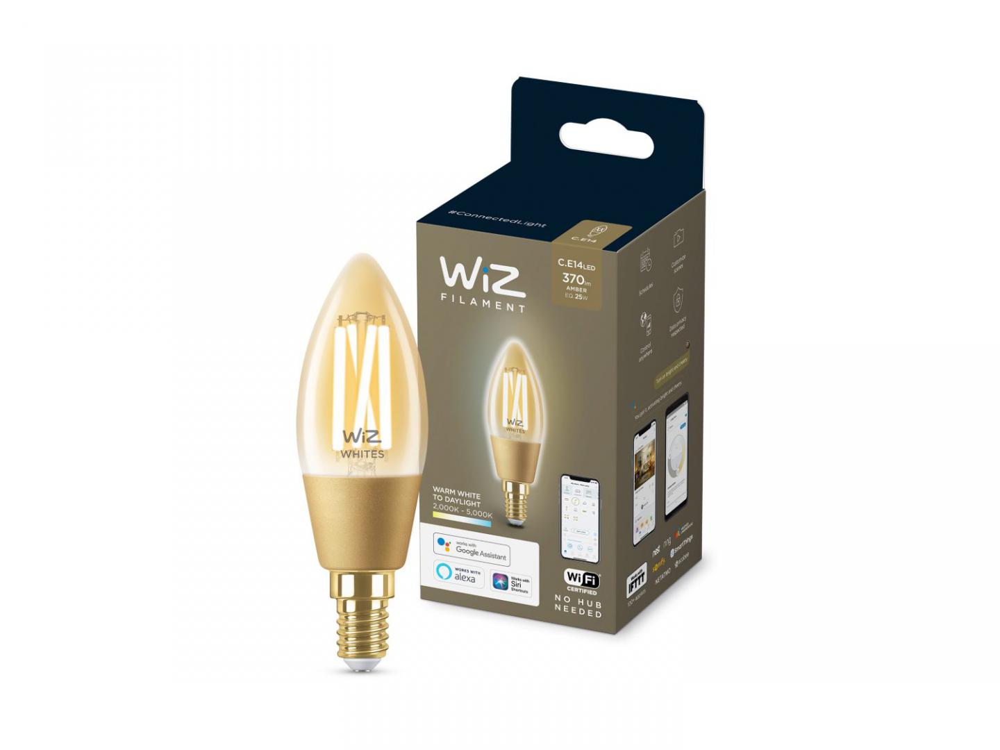 Bec LED inteligent vintage (decorativ) WiZ Connected Filament Gold C35