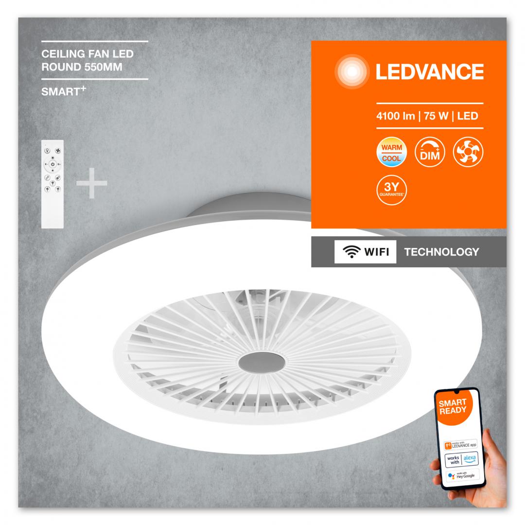 Plafoniera LED inteligenta cu ventilator Ledvance Smart+ WiFi CEILING FAN
