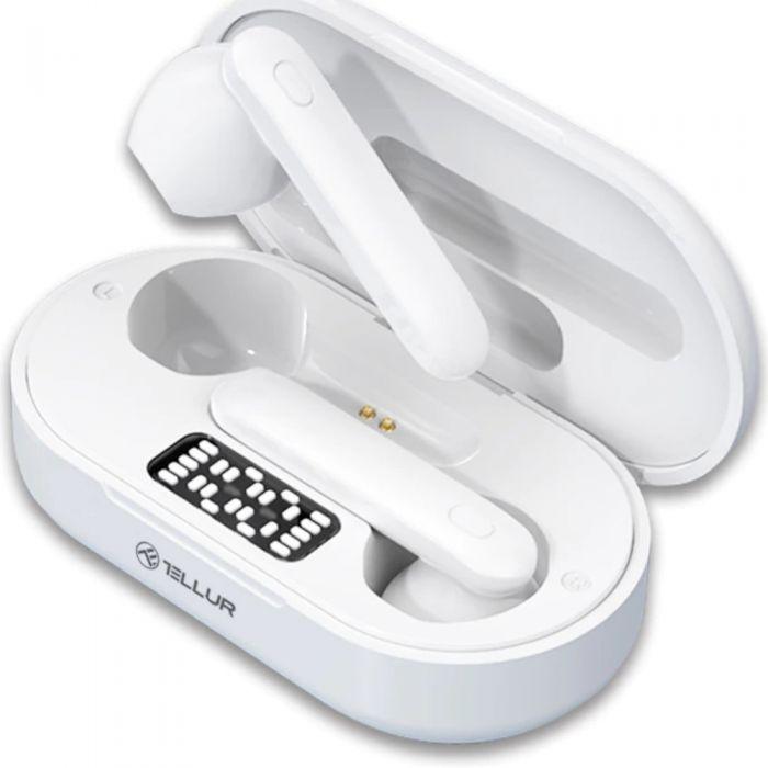 Casti Bluetooth Tellur Flip True Wireless, alb