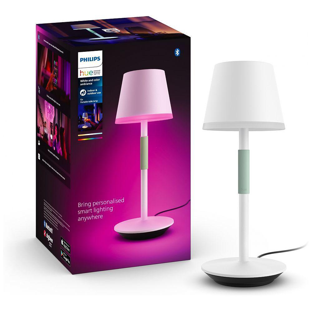 Lampa LED RGB Philips Hue Go, Bluetooth, cu acumulator, 6W,
