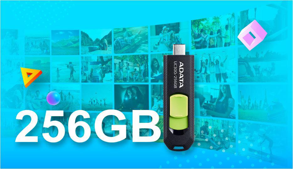 USB Flash Drive ADATA 256GB, UC300, USB Type-C, Black