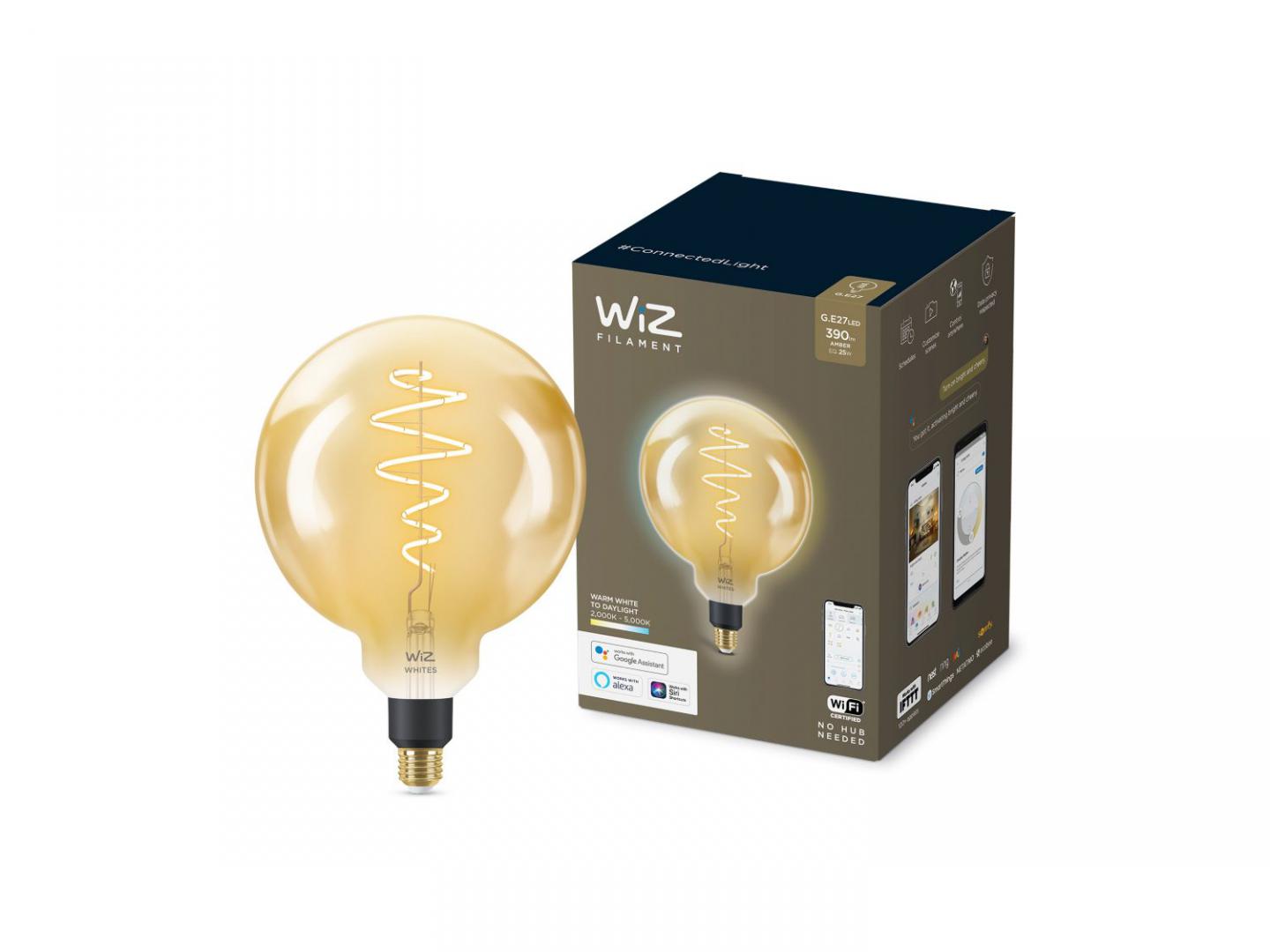 Bec LED inteligent vintage (decorativ) WiZ Connected Filament Gold G200