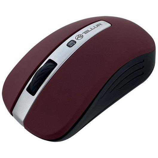 Mouse wireless Tellur Basic, LED, Rosu inchis