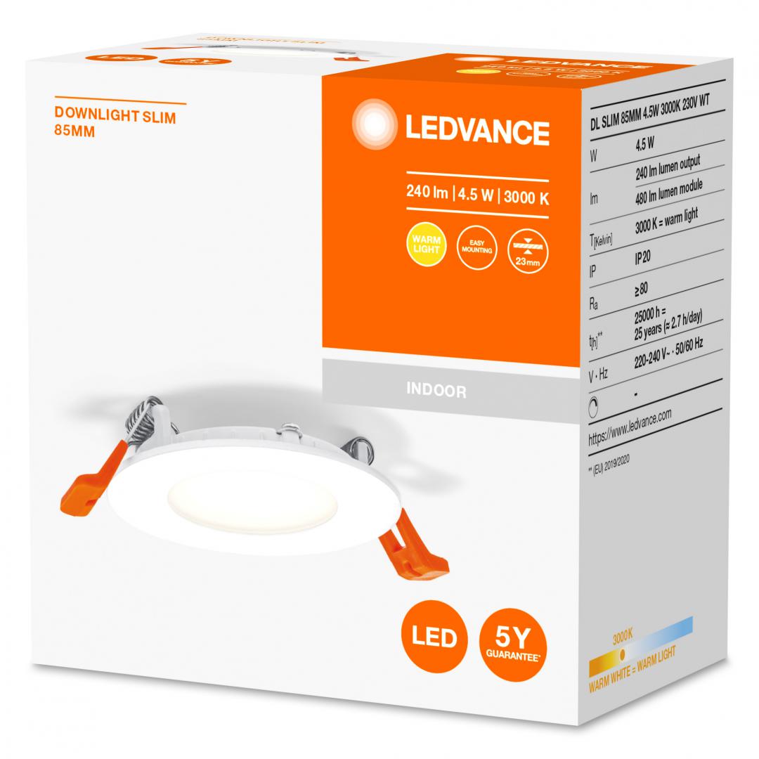 Spot LED incastrat Ledvance RECESS DOWNLIGHT SLIM, 4.5W, 240 lm,