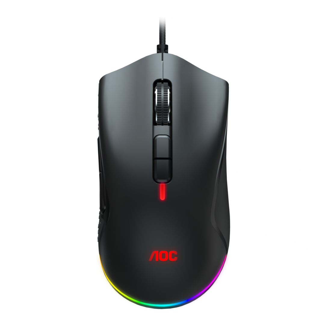 Mouse AOC GM530B, ergonomic, USB 2.0, 16000DPI, 7 butoane, RGB,