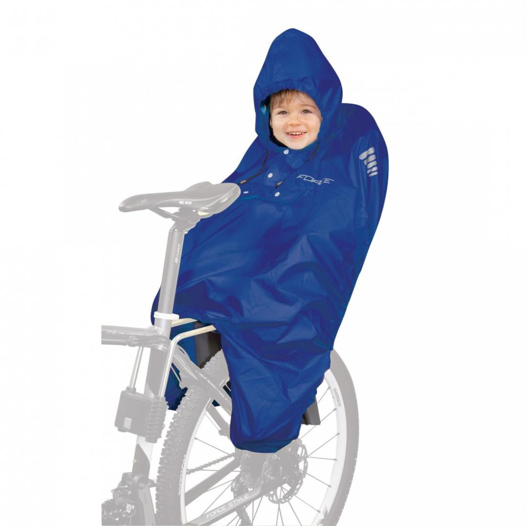 Pelerina ploaie Force pentru copii in scaun bicicleta albastra