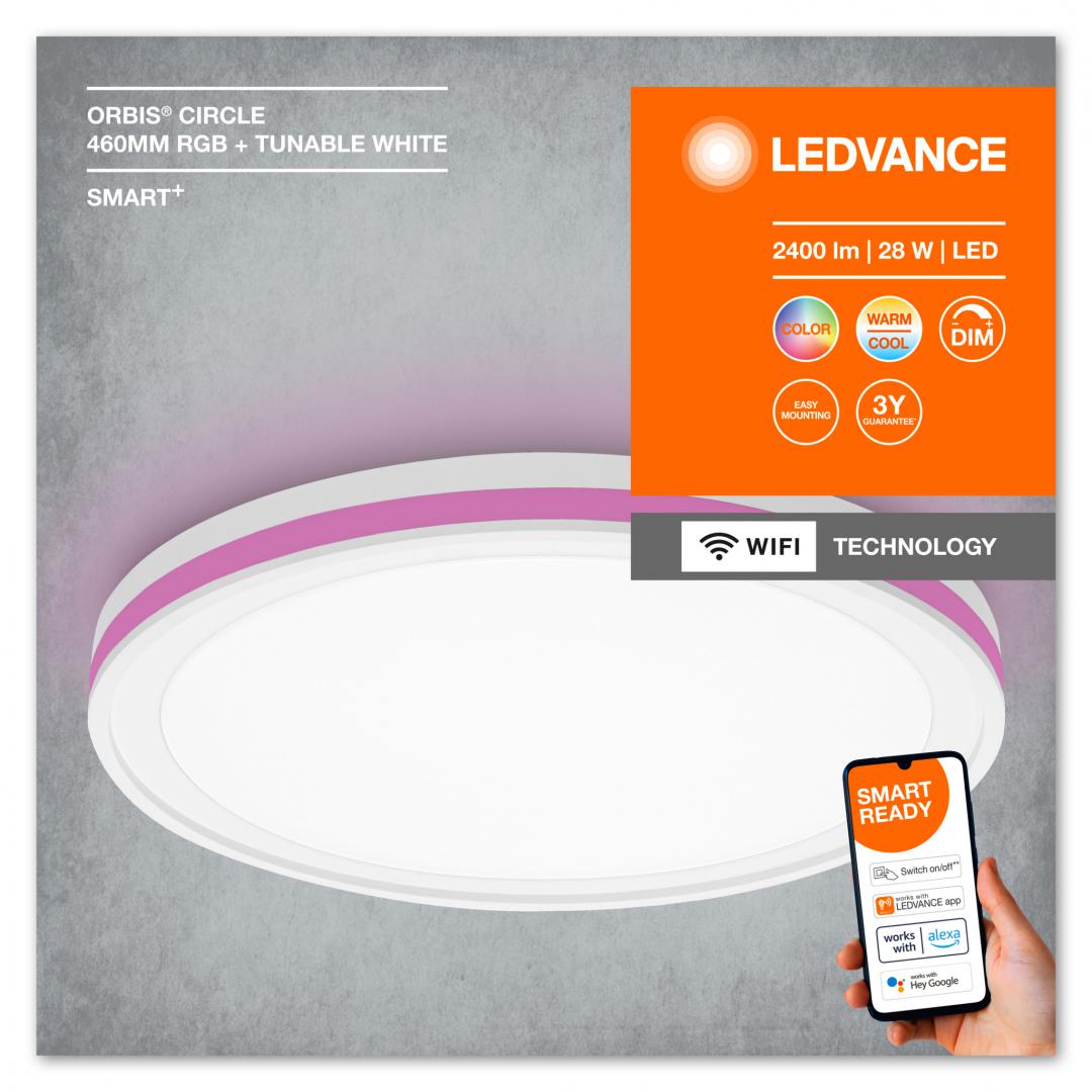 Plafoniera LED RGB inteligenta Ledvance SMART+ Wifi Orbis Circle 460,
