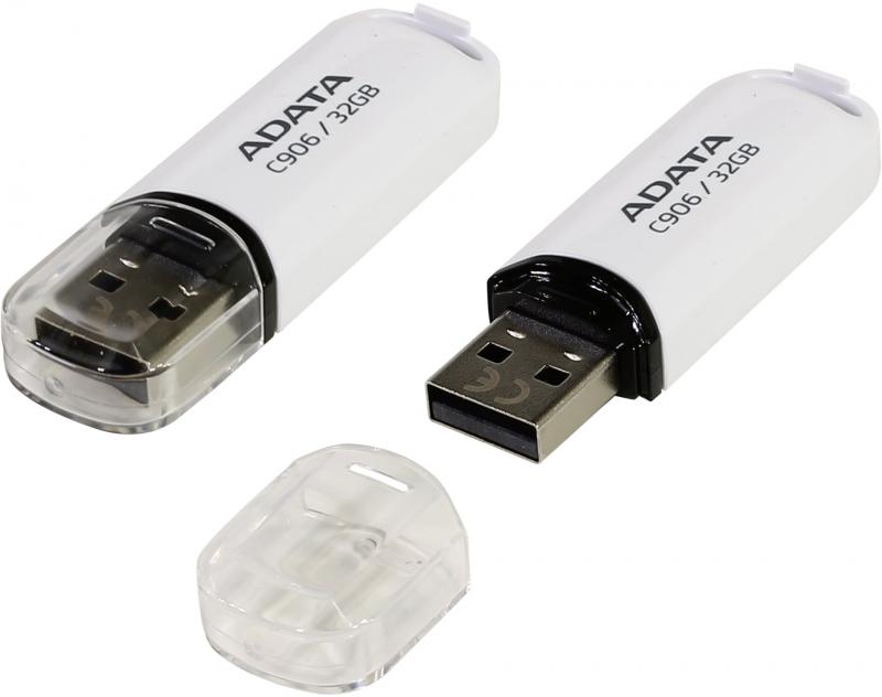 Memorie USB Flash Drive ADATA C906, 32GB, USB 2.0, alb