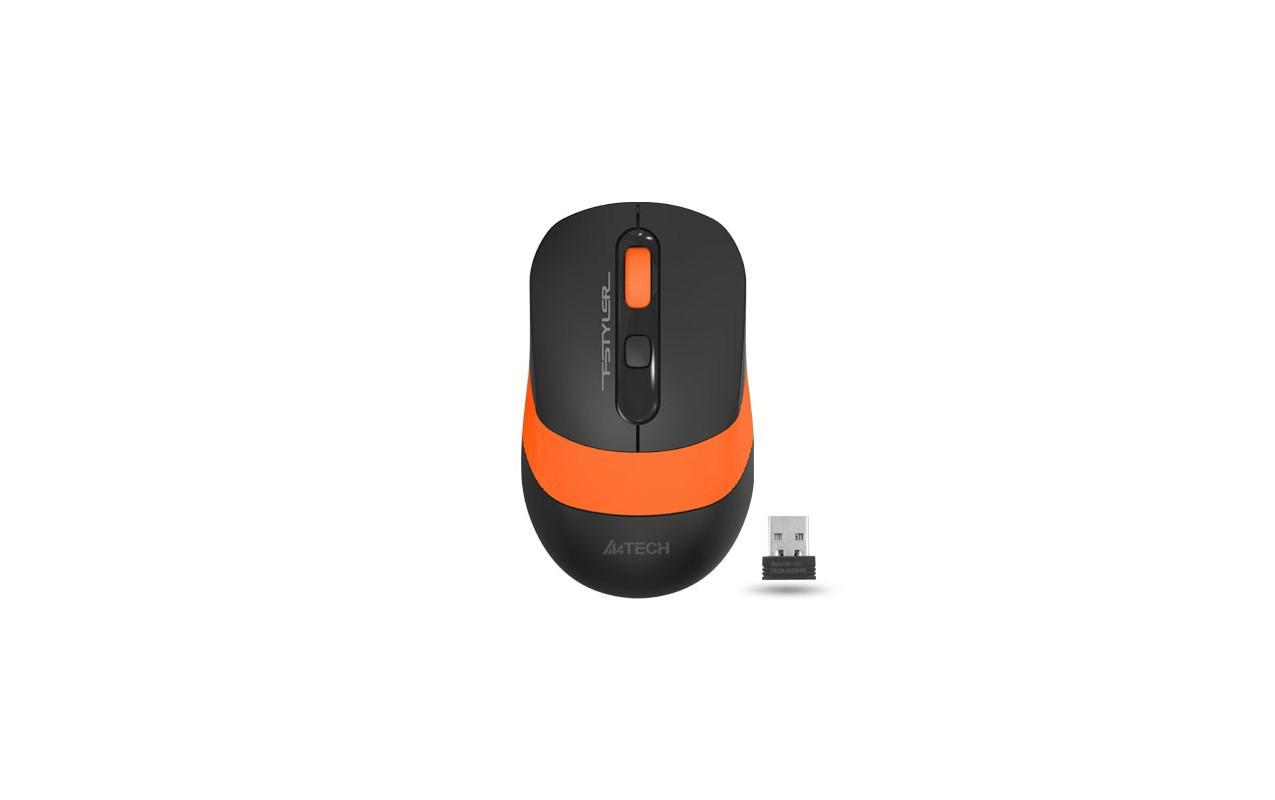 Mouse A4tech, gaming, wireless, optic, 2000 dpi, negru / portocaliu