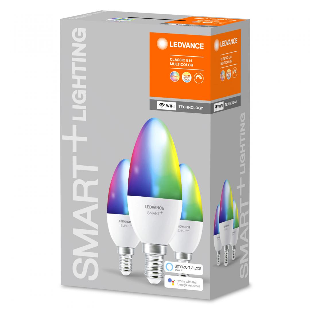 3 Becuri LED RGB inteligent Ledvance SMART+ WiFi Candle Multicolour