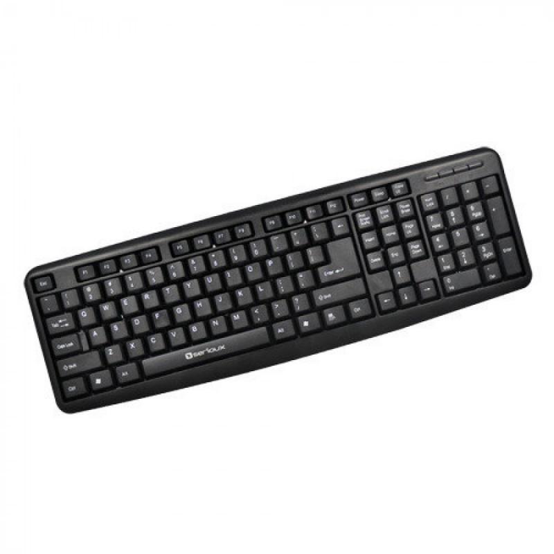 Tastatura Serioux 9400USB, cu fir, US layout, neagra, 104 taste,