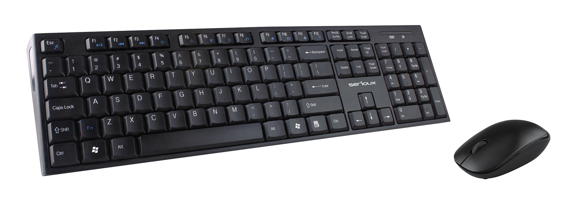 Kit tastatura + mouse Serioux NK9800WR, wireless 2.4GHz, US layout,