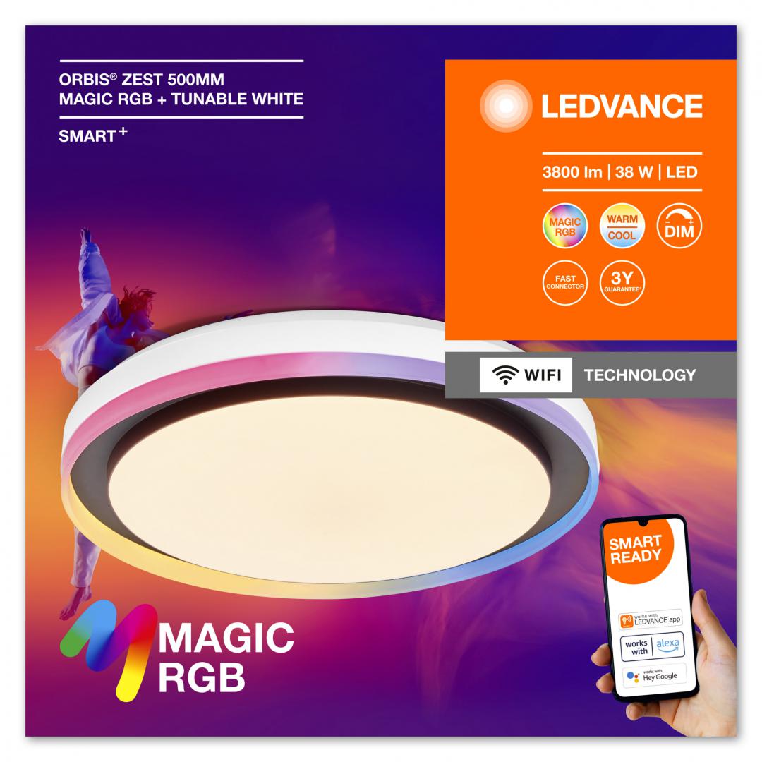 Plafoniera LED RGB inteligenta Ledvance Smart+ WiFi Magic ORBIS ZEST
