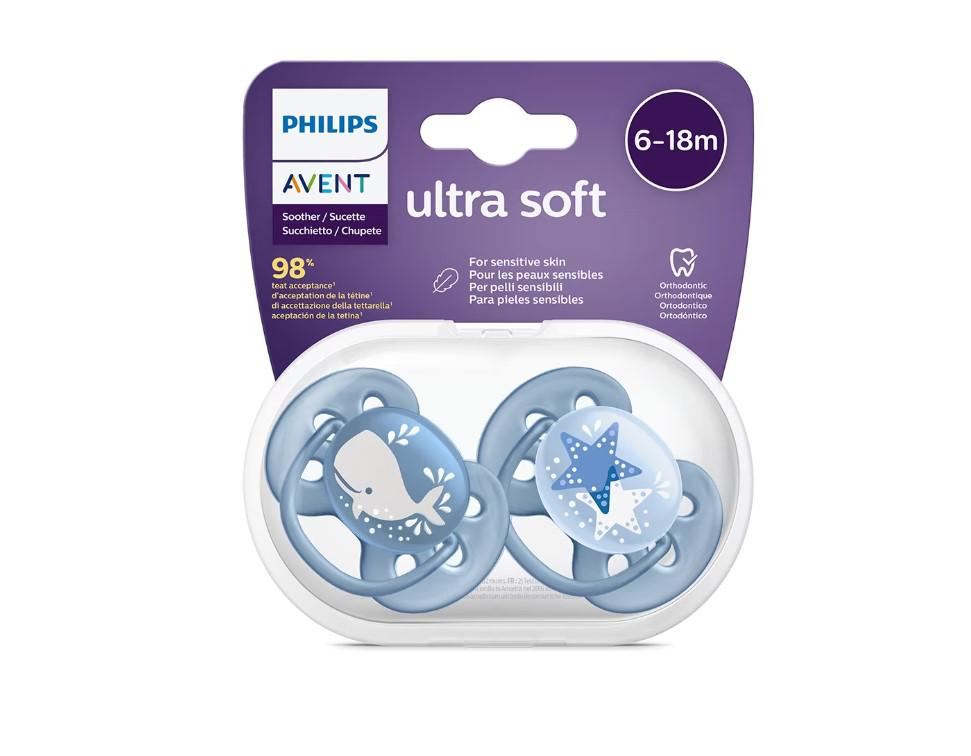 Set 2 suzete Philips-AVENT Ultra Soft SCF223/03, ultramoale si flexibila,