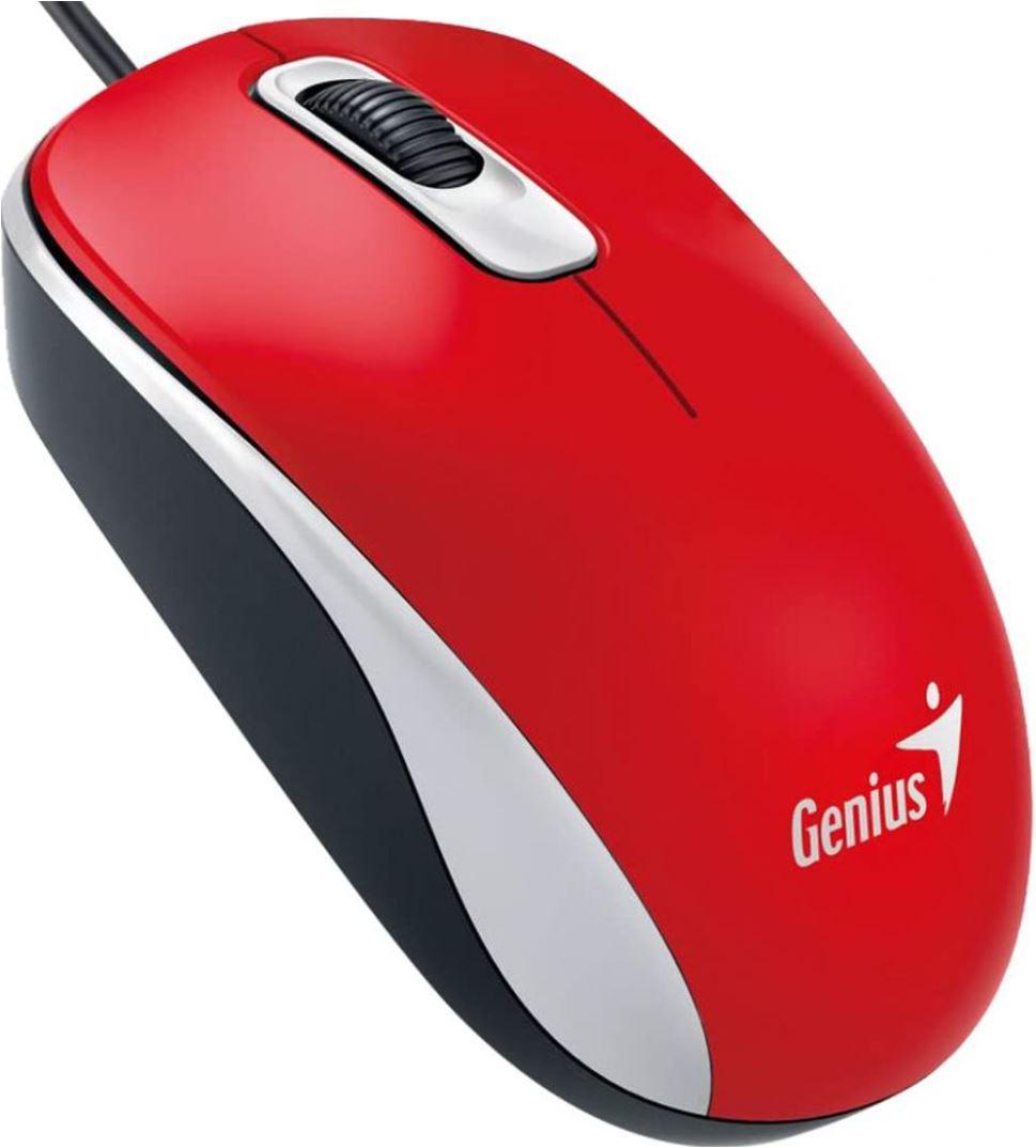 Mouse Genius cu fir, optic, DX110, 1200dpi, rosu, plug and