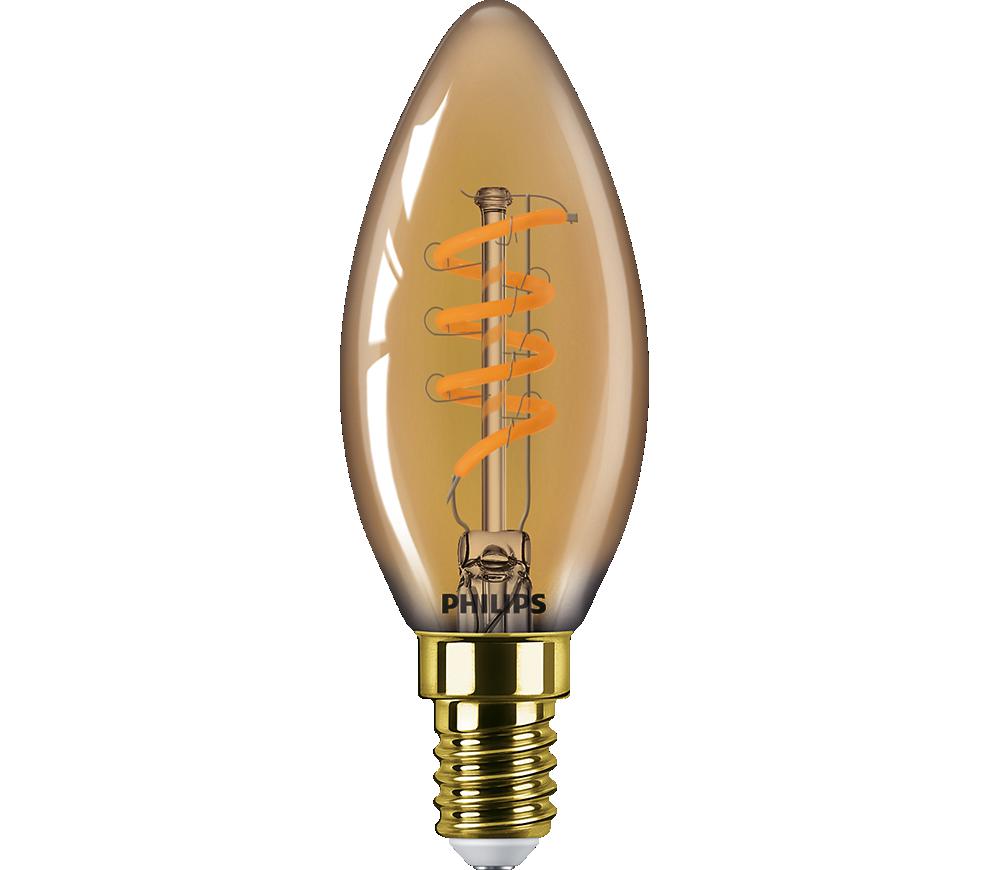 Bec LED vintage (decorativ) Philips Classic Gold Candle B35, EyeComfort,
